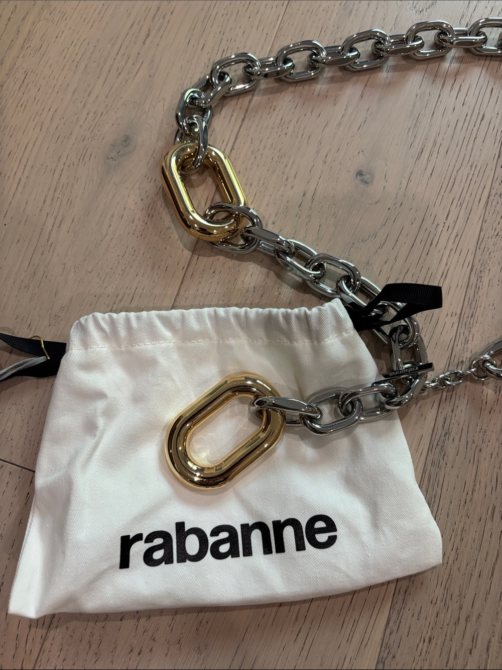 RABANNE metal chain belt/necklace. NWT
